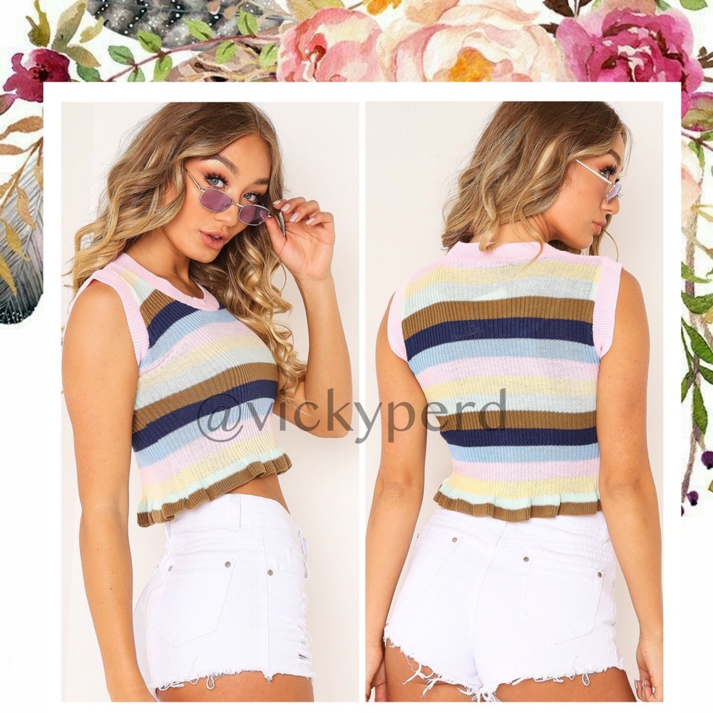 Pastel Stripe Crop Top - Picture 2 of 5